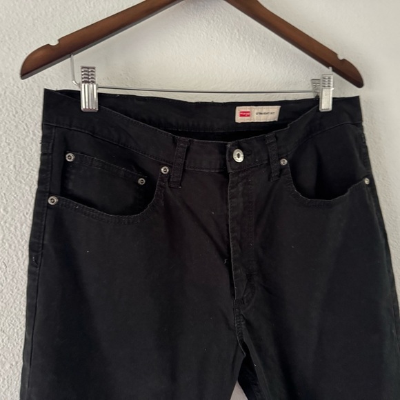 Wrangler Black Straight Fit Denim 34X32 Mens Casual Pants Jeans Utility Work - Picture 3 of 11